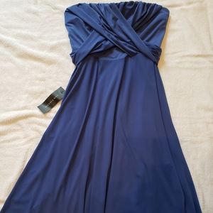 Ann Taylor Blue Strapless Dress